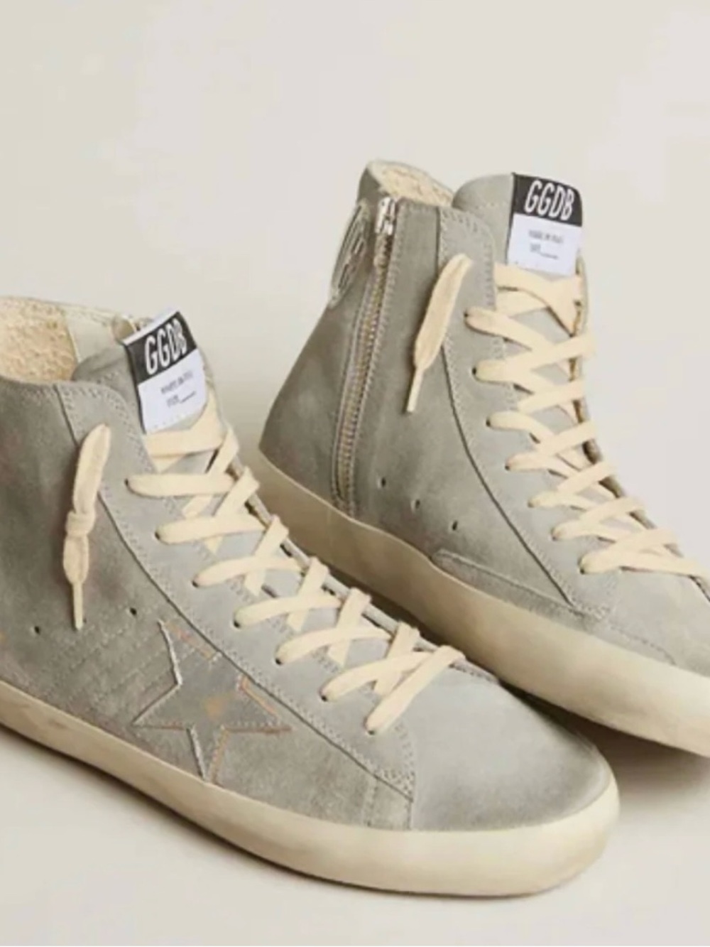 BNIB GOLDEN GOOSE FRANCY SILVER SUEDE SNEAKERS - Picture 3 of 3